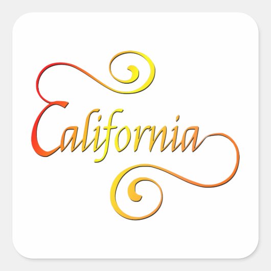 カリフォルニアタイポグラフィアート スクエアシール (正面)