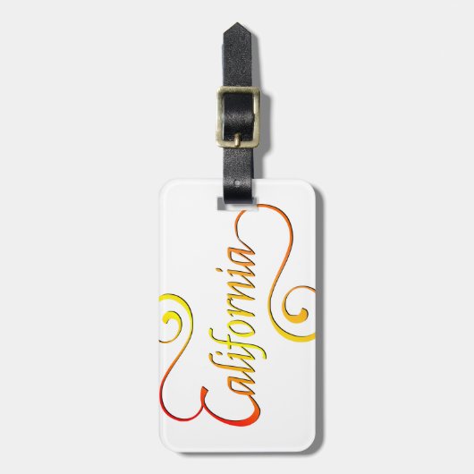 カリフォルニアタイポグラフィアート ラゲッジタグ (正面縦)