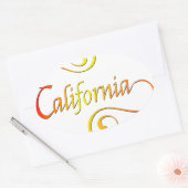 カリフォルニアタイポグラフィアート 楕円形シール (封筒)