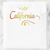 カリフォルニアタイポグラフィアート 楕円形シール (バッグ)