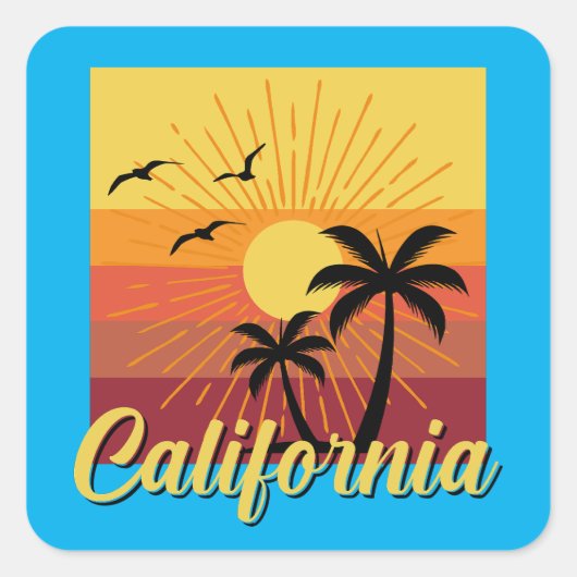 カリフォルニアデザインスクエアステッカー スクエアシール (正面)