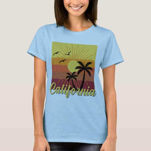 カリフォルニアデザイン – ウィメンズベーシックTシャツ Tシャツ (正面)