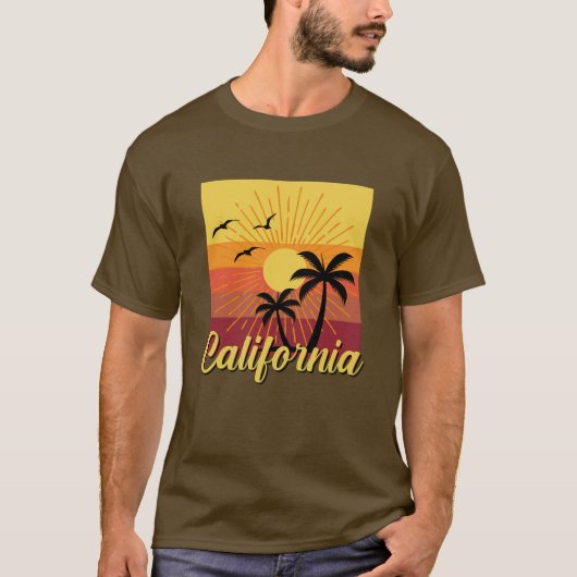 カリフォルニアデザイン – ベーシックDark Tシャツ (正面)