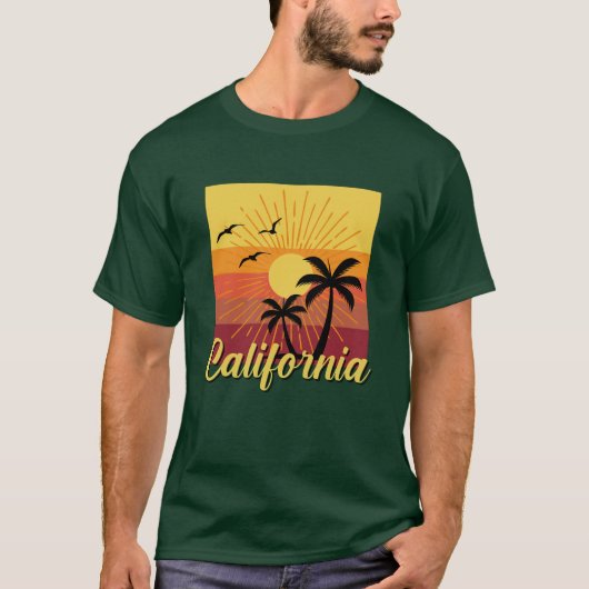 カリフォルニアデザイン – ベーシックDark Tシャツ (正面)