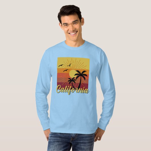 カリフォルニアデザイン – 基本長袖Tシャツ Tシャツ (正面フル)