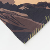 カリフォルニアトラベルアートヴィンテージ フリースブランケット (角)