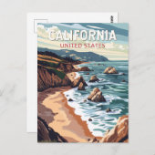カリフォルニアトラベルアートヴィンテージ ポストカード (正面/裏面)