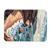 カリフォルニアトラベルアートヴィンテージ マグネット (横)