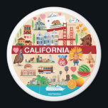 カリフォルニアトラベル マグネット<br><div class="desc">このデザインはカルフォルニアの様々なサイトのコラージュを特徴としている。</div>