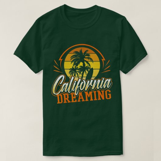 カリフォルニアドリーミングヴィンテージレトロ70sスカイラインスール tシャツ (デザイン正面)