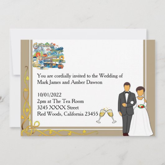 カリフォルニアドリーミング結婚式招待状 招待状 (正面)