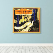 カリフォルニアドリームブランドオレンジクレーフルーツラベル19 キャンバスプリント (インサイチュ (ウッドフロア))