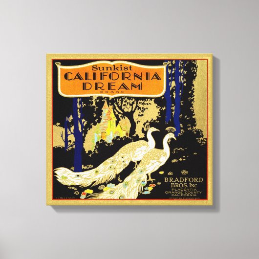 カリフォルニアドリームブランドオレンジクレーフルーツラベル19 キャンバスプリント (正面)