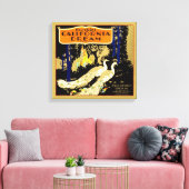 カリフォルニアドリームブランドオレンジクレーフルーツラベル19 キャンバスプリント (インサイチュ (リビング))