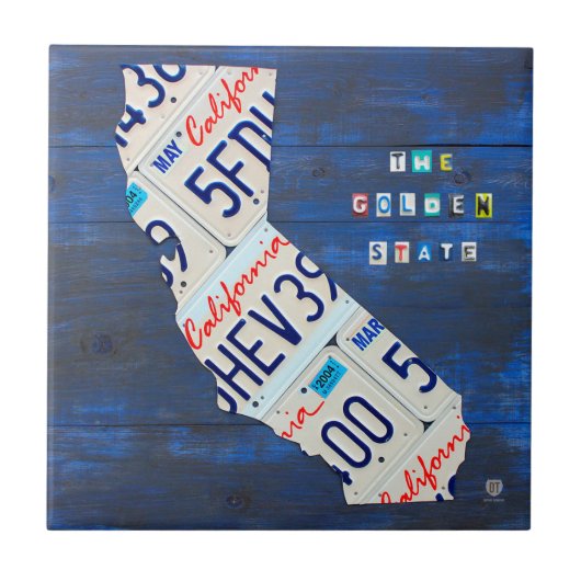 カリフォルニアナンバープレートの地図のセラミックタイルV3 タイル (正面)