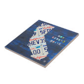 カリフォルニアナンバープレートの地図のセラミックタイルV3 タイル (側面)