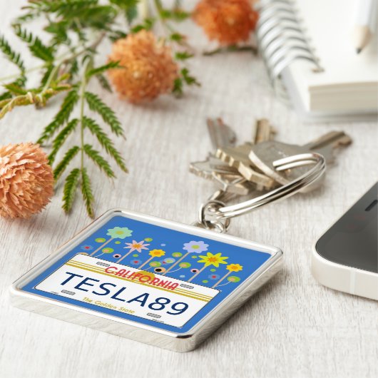 カリフォルニアナンバープレート キーホルダー (側面)