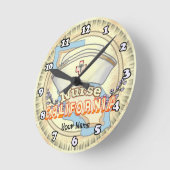 カリフォルニアナース ラウンド壁時計 (傾斜)