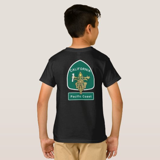 カリフォルニアバイクもしくは自転車に乗る人ラブパシフィック海岸高速道路 Tシャツ (裏面フル)