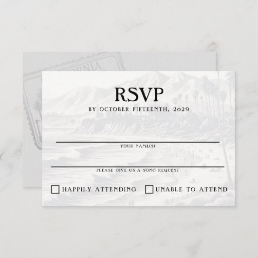 カリフォルニアパスポート 出欠カード (正面/裏面)