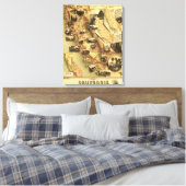 カリフォルニアパノラママップ キャンバスプリント (インサイチュ (寝室))