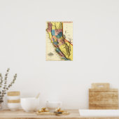 カリフォルニアパノラママップ ポスター (キッチン)