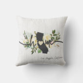 カリフォルニアパーソナライズされた州ホームシティ素朴 クッション (裏面)