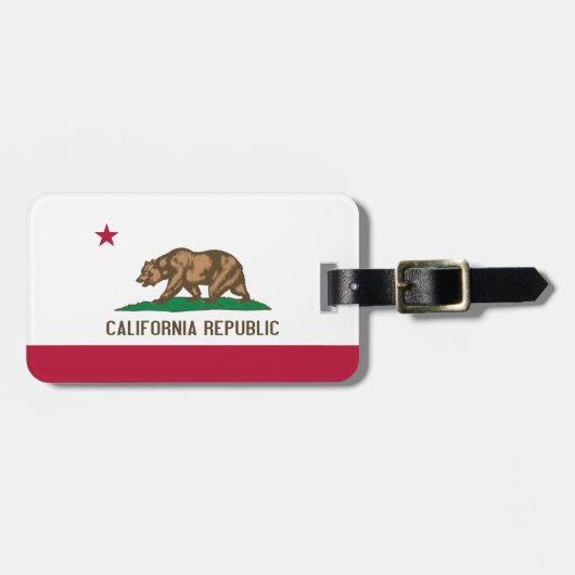 カリフォルニアパーソナライズな荷物のラベルの旗 ラゲッジタグ (正面横)