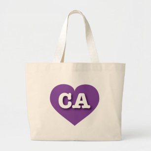 カリフォルニアパープルハート- I love CA ラージトートバッグ