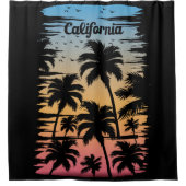 カリフォルニアパームツリー シャワーカーテン (正面)