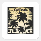 カリフォルニアパームツリー スクエアシール (正面)