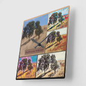 カリフォルニアヒルサイド抽象芸術フォトコラージュ9979 スクエア壁時計 (傾斜)