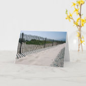 カリフォルニアビーチの塀のメッセージカード カード (黄色い花)