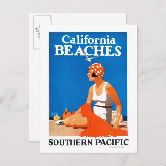 カリフォルニアビーチの宣伝ポスター ポストカード (正面/裏面)