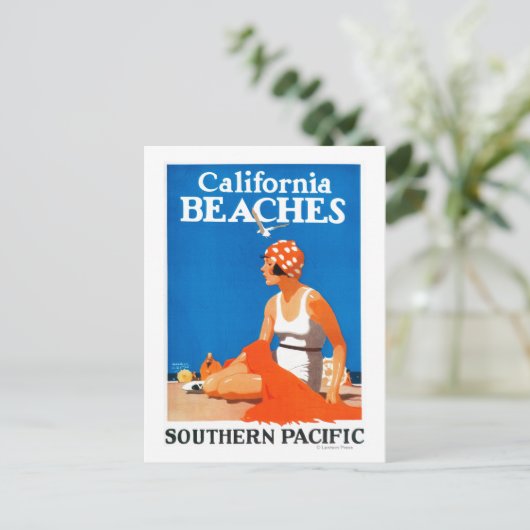 カリフォルニアビーチの宣伝ポスター ポストカード (スタンド正面)