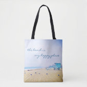 カリフォルニアビーチはマイハッピープレイス引用文スクリプト トートバッグ (正面)