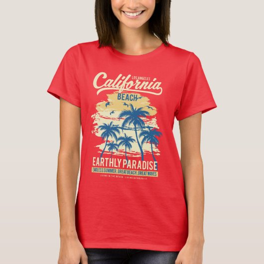 カリフォルニアビーチウィメンズtシャツ tシャツ (正面)