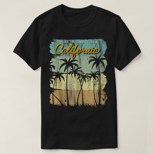 カリフォルニアビーチサマーサーフサーファーヴィンテージ Tシャツ (デザイン正面)