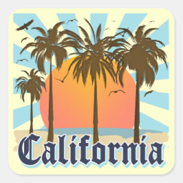 カリフォルニアビーチサンセット スクエアシール