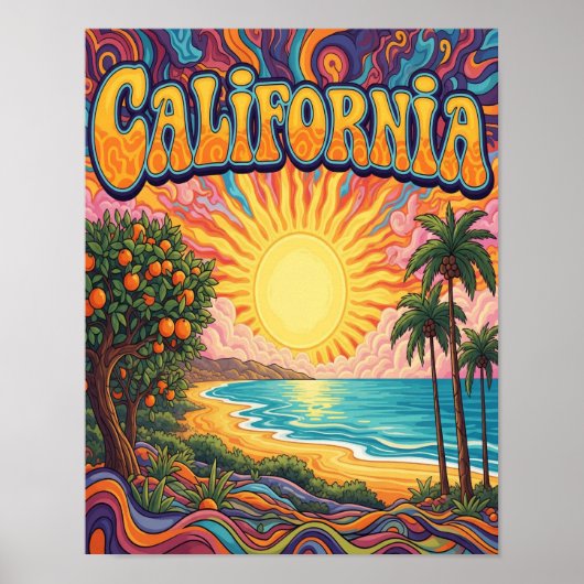 カリフォルニアビーチシーン ポスター (正面)