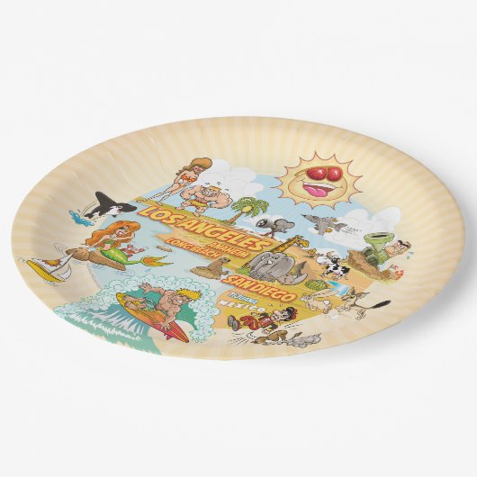 カリフォルニアビーチパラダイス ペーパープレート (アングル)