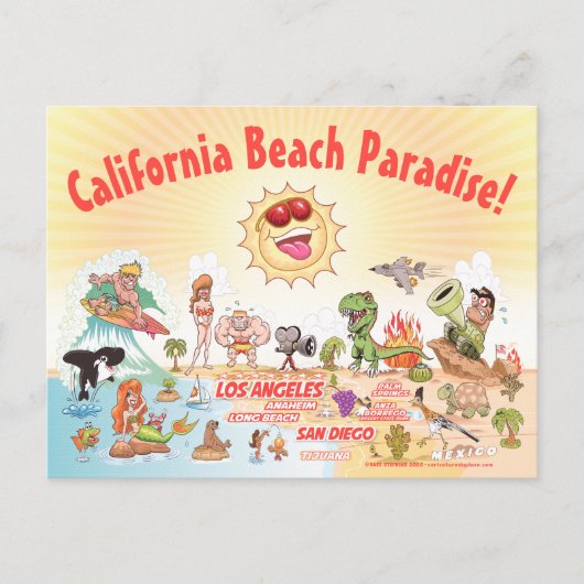 カリフォルニアビーチパラダイス ポストカード (正面)