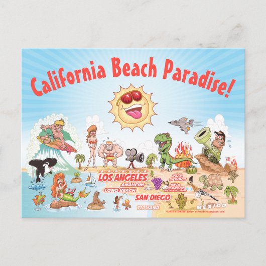 カリフォルニアビーチパラダイス ポストカード (正面)