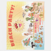 カリフォルニアビーチパーティー フリースブランケット (正面)