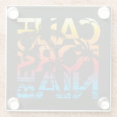 カリフォルニアビーチポスター ガラスコースター (裏面)