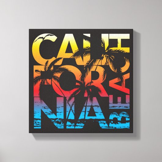 カリフォルニアビーチポスター キャンバスプリント (正面)