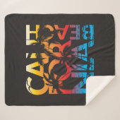 カリフォルニアビーチポスター シェルパブランケット (正面(横))