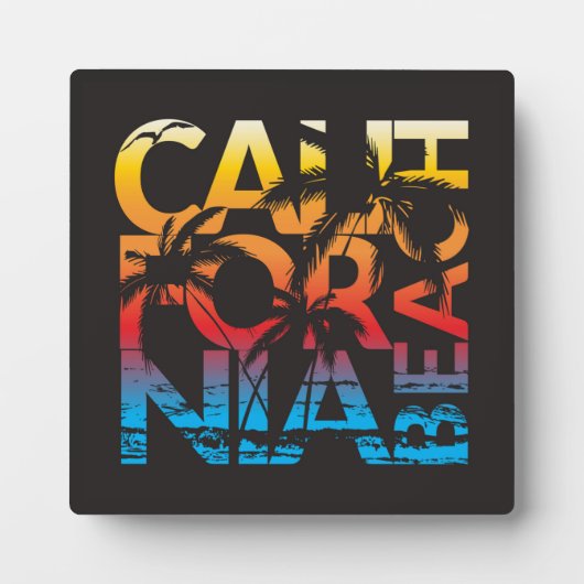 カリフォルニアビーチポスター フォトプラーク (正面)