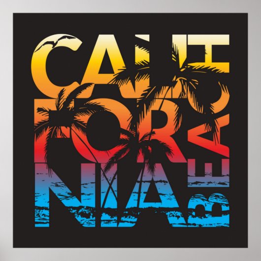カリフォルニアビーチポスター ポスター (正面)