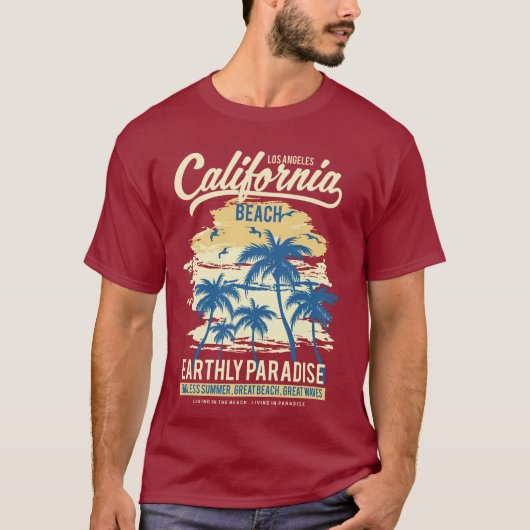 カリフォルニアビーチメンズtシャツ tシャツ (正面)